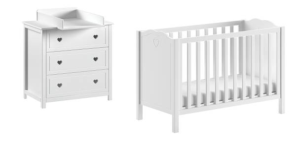 Babyzimmer Amori 3-teilig Weiß / Kiefer Weiß