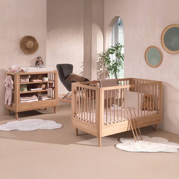Babyzimmer Forrest 2-teilig - Regal Eiche massiv - Eiche