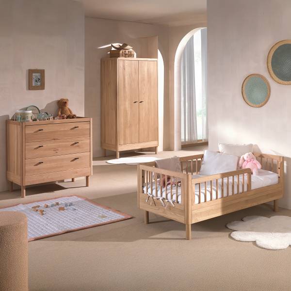 Kinderzimmer Forrest 3-teilig - Kommode Eiche massiv - Eiche
