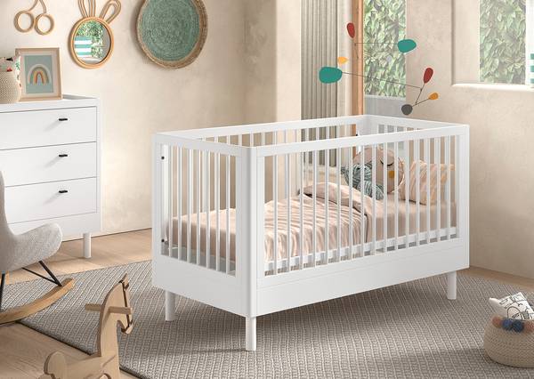 Babyzimmer Forrest 3-teilig - Kommode Buche massiv - Weiß