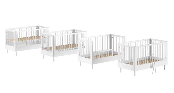 Babyzimmer Forrest 3-teilig - Kommode Buche massiv - Weiß
