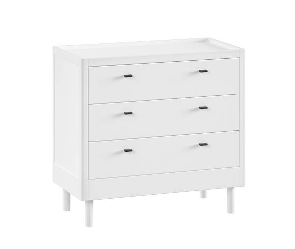 Babyzimmer Forrest 3-teilig - Kommode Buche massiv - Weiß