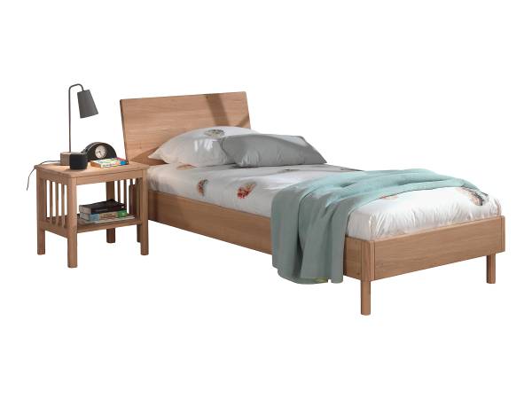Einzelbett Forrest - Holzkopfteil 2-tlg Eiche massiv - Eiche