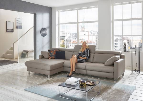 Divano SC Plus funzione relax opz. Longchair preimpostata a sinistra - Poggiatesta regolabile