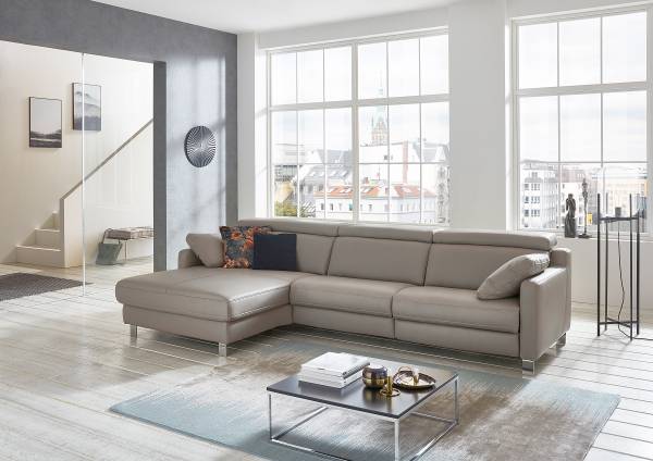Divano SC Plus funzione relax opz. Longchair preimpostata a sinistra - Poggiatesta regolabile