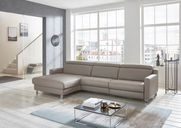 Divano SC Plus funzione relax opz. Longchair preimpostata a sinistra - Poggiatesta regolabile