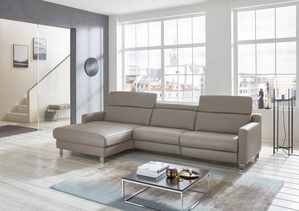 Divano SC Plus funzione relax opz. Longchair preimpostata a sinistra - Poggiatesta regolabile