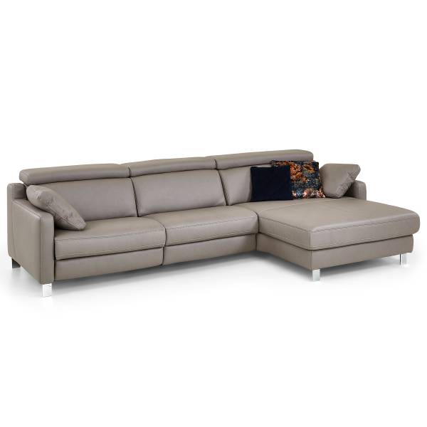 Ecksofa SC Plus mit opt. Relaxfunktion Longchair davorstehend rechts - Kopfstütze verstellbar - Relaxfunktion