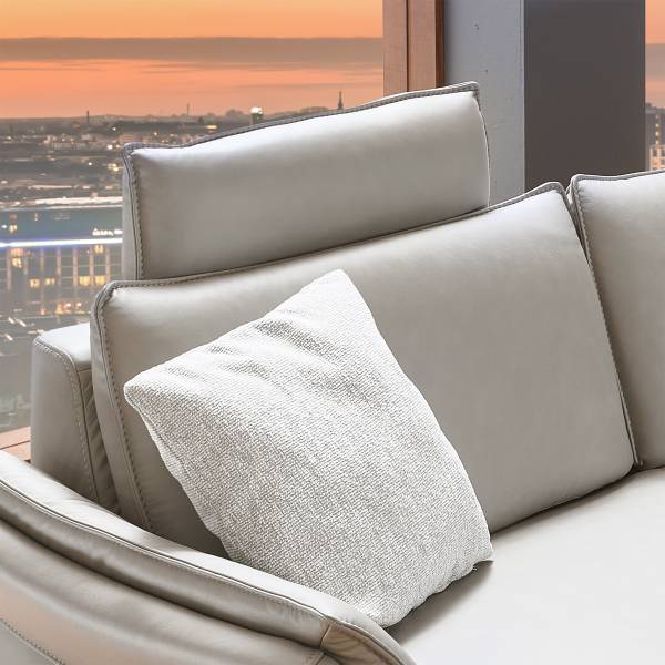 Divano Bern con funzione relax opz. Longchair preimpostata a destra - Poggiatesta regolabile