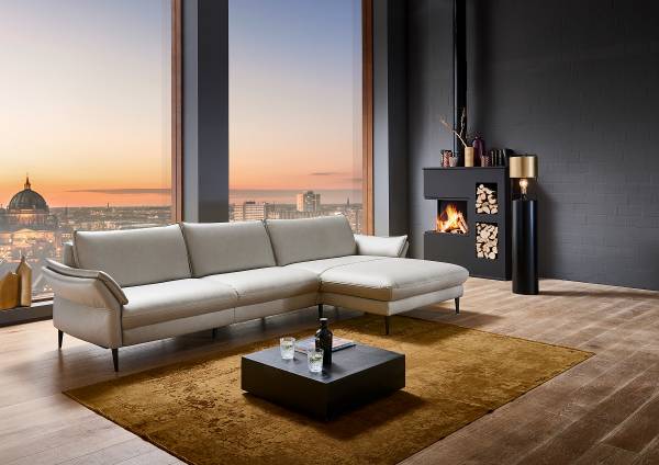 Ecksofa Bern mit opt. Relaxfunktion Longchair davorstehend rechts - Keine Funktion