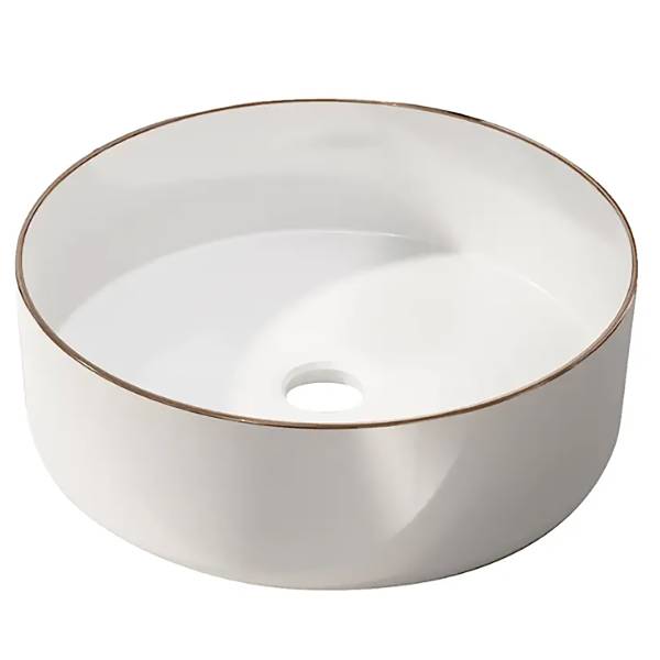 Lavabo di ceramica COLORIA bordo oro Bianco / Oro