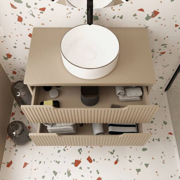 Lavabo di ceramica COLORIA bordo oro Bianco / Oro