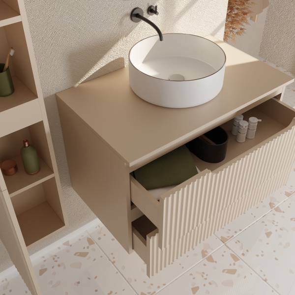 Lavabo di ceramica COLORIA bordo oro Bianco / Oro