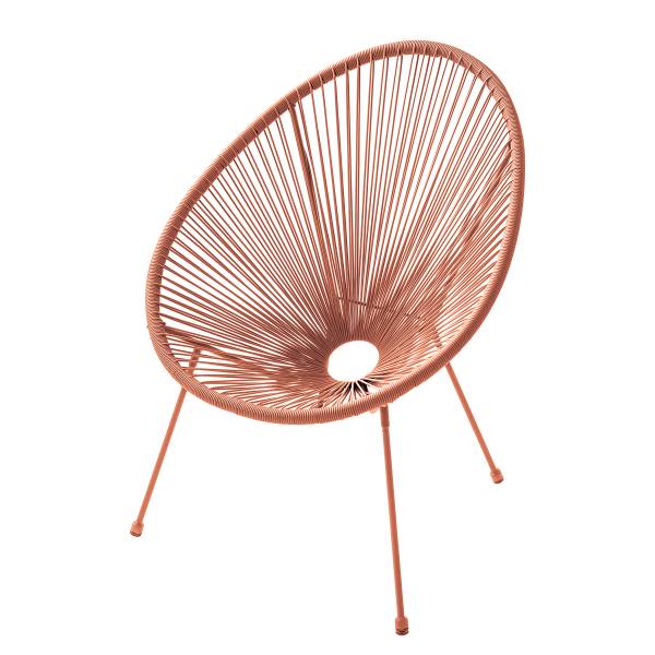 Sitzgruppe Copacabana 3-teilig Stahl / Polyrattan - Lachs