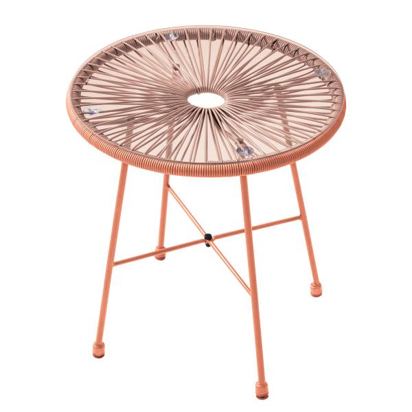 Sitzgruppe Copacabana 3-teilig Stahl / Polyrattan - Lachs