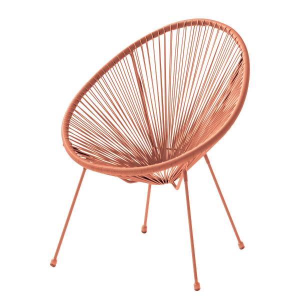 Sitzgruppe Copacabana 3-teilig Stahl / Polyrattan - Lachs