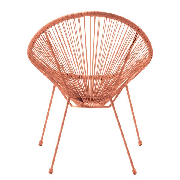 Sitzgruppe Copacabana 3-teilig Stahl / Polyrattan - Lachs