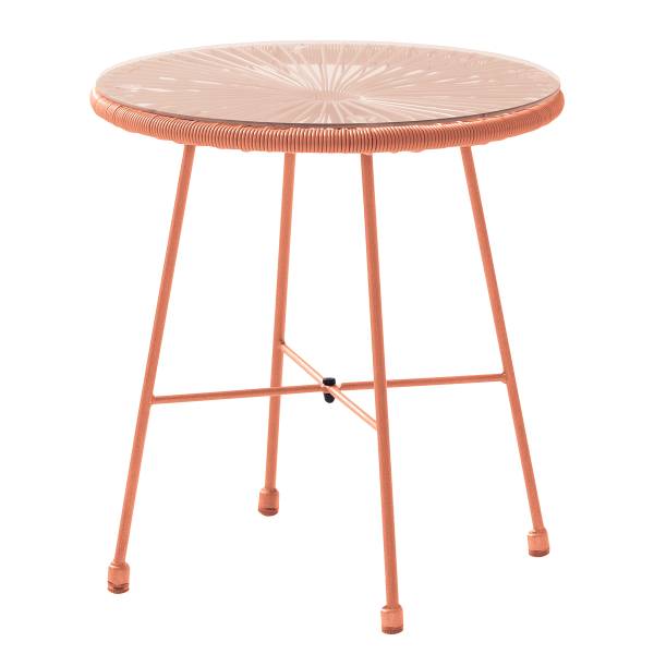 Sitzgruppe Copacabana 3-teilig Stahl / Polyrattan - Lachs