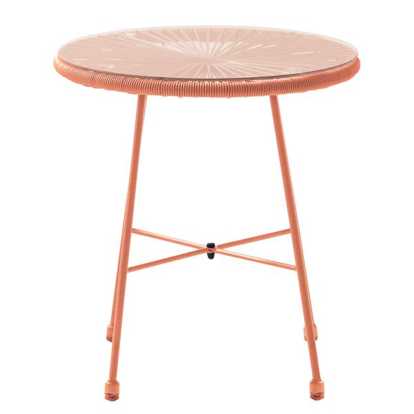 Sitzgruppe Copacabana 3-teilig Stahl / Polyrattan - Lachs