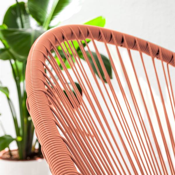 Sitzgruppe Copacabana 3-teilig Stahl / Polyrattan - Lachs
