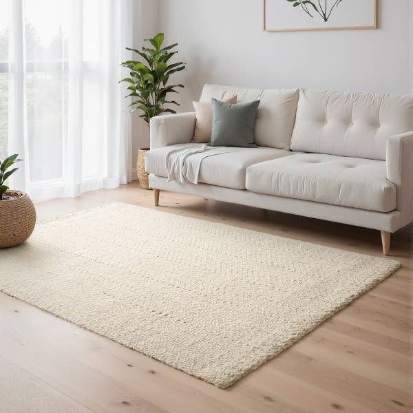 Tappeto di iuta e lana Majoli Iuta / lana - bianco naturale - 120 x 170 cm