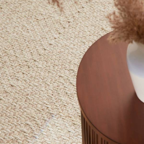 Tappeto di iuta e lana Majoli Iuta / lana - bianco naturale - 120 x 170 cm