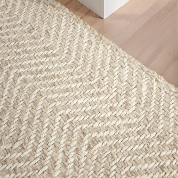Tappeto di iuta e lana Majoli Iuta / lana - bianco naturale - 120 x 170 cm