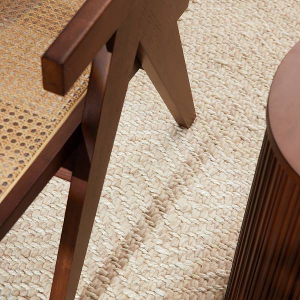 Tappeto di iuta e lana Majoli Iuta / lana - bianco naturale - 120 x 170 cm