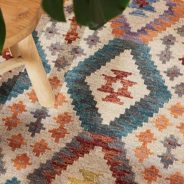 Tappeto a pelo corto Oasis Lana / Cotone - Multicolore - 160 x 230 cm