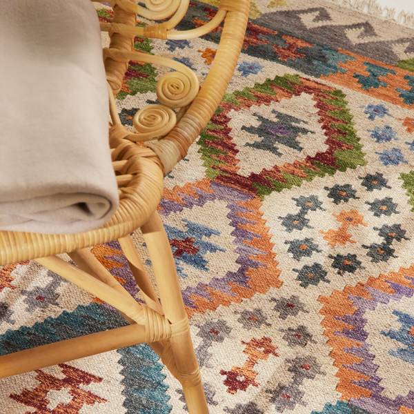 Tappeto a pelo corto Oasis Lana / Cotone - Multicolore - 160 x 230 cm