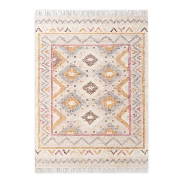 Kurzflorteppich Imani Jute / Baumwolle - Creme - 80 x 150 cm
