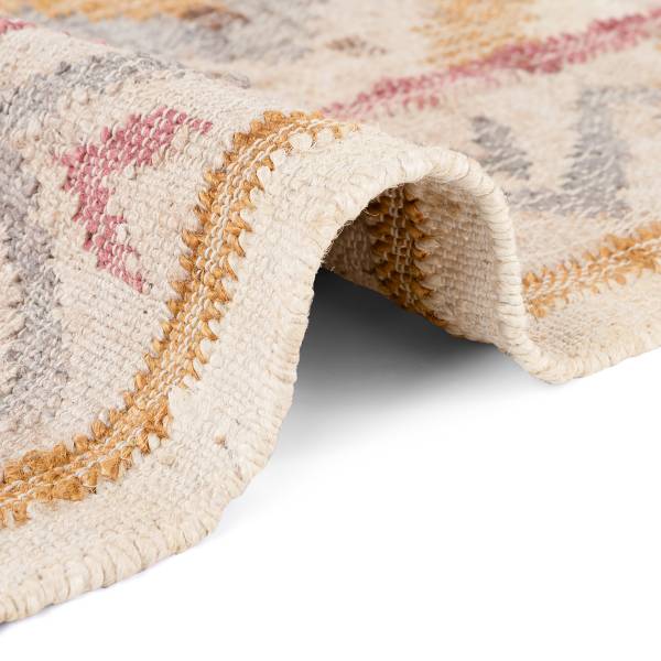 Kurzflorteppich Imani Jute / Baumwolle - Creme - 80 x 150 cm