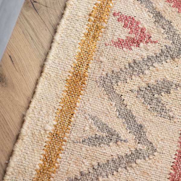 Kurzflorteppich Imani Jute / Baumwolle - Creme - 80 x 150 cm