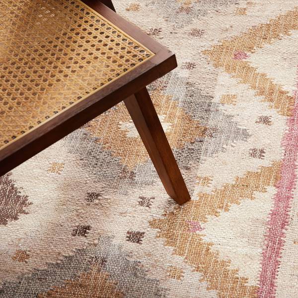 Kurzflorteppich Imani Jute / Baumwolle - Creme - 80 x 150 cm