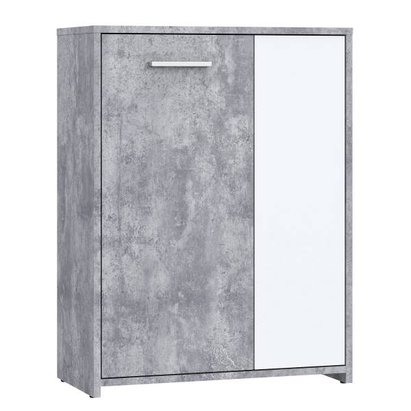 Kommode Kakuil Weiß / Beton Dekor