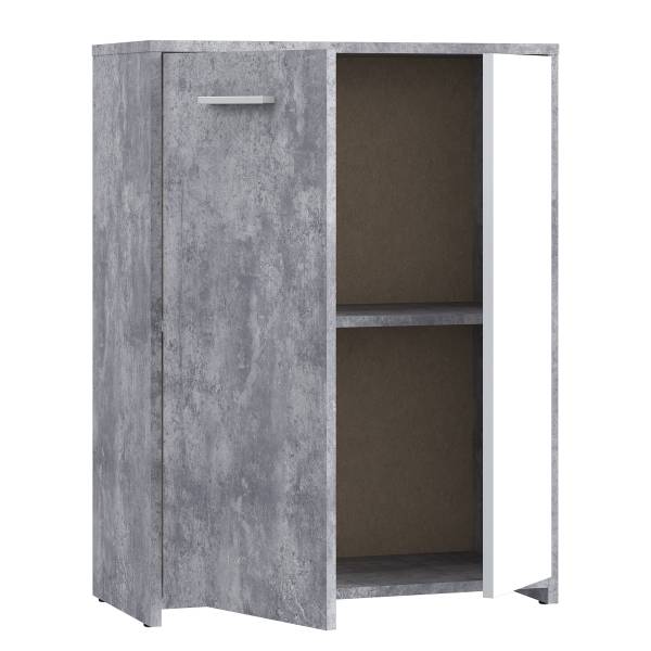Kommode Kakuil Weiß / Beton Dekor