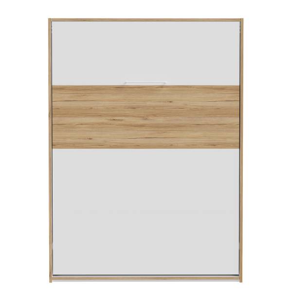 Letto a ribalta Vevlan Bianco / Effetto rovere - 140 x 200cm