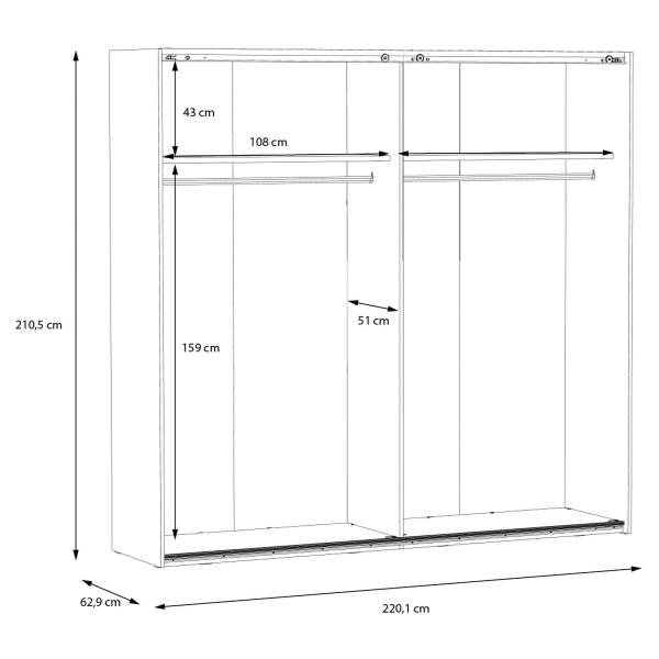 Schwebetürenschrank Vallegrande Schlammeiche Dekor