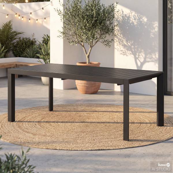 Ausziehbarer Gartentisch Yuvo Aluminium - Anthrazit