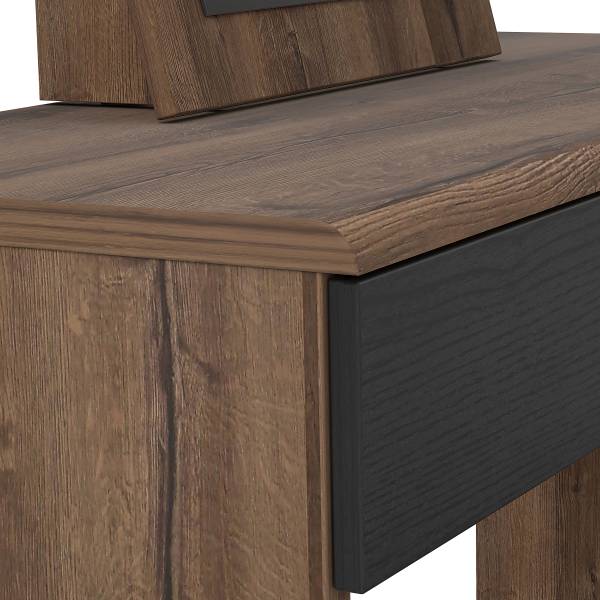 Coiffeuse Asperen - 2 éléments Noir / Imitation chêne marron