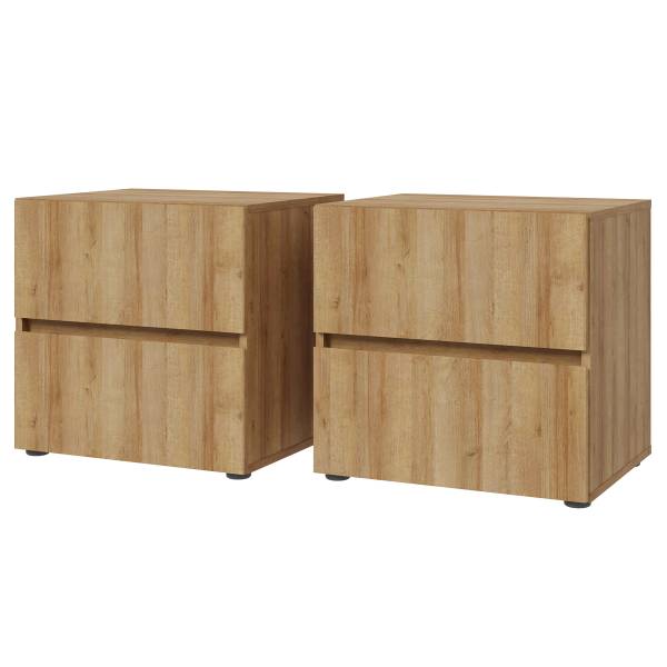 Nachtkommode Youxia 2er-Set Eiche Riviera Dekor