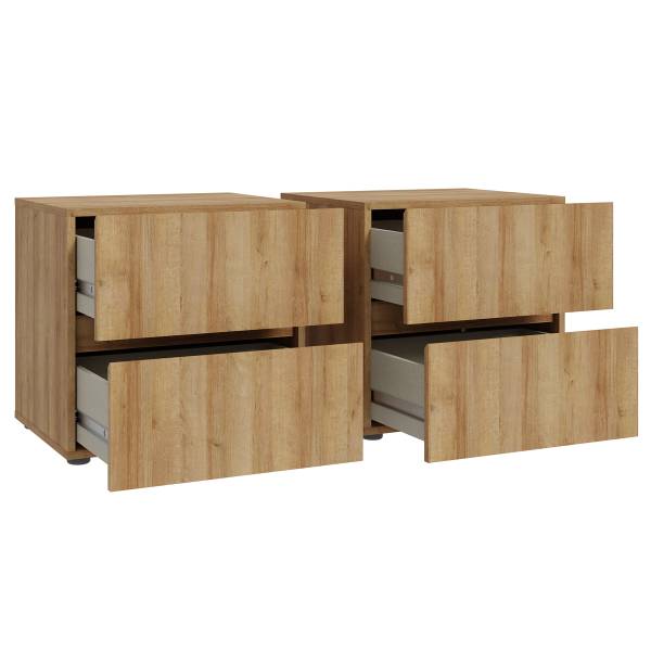 Nachtkommode Youxia 2er-Set Eiche Riviera Dekor