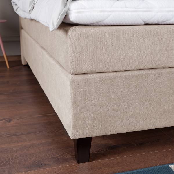 Boxspring-familiebed Zaparo platweefsel - beige - H3