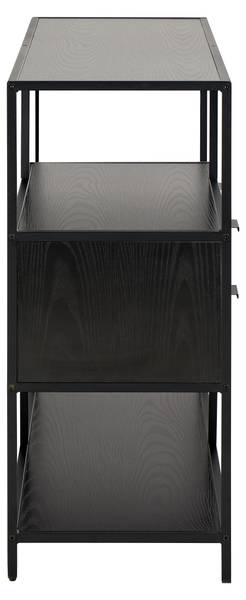 Scaffale Cogee con cassetti - 114 cm Effetto frassino nero / Nero