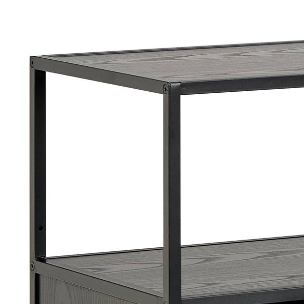 Scaffale Cogee con cassetti - 114 cm Effetto frassino nero / Nero