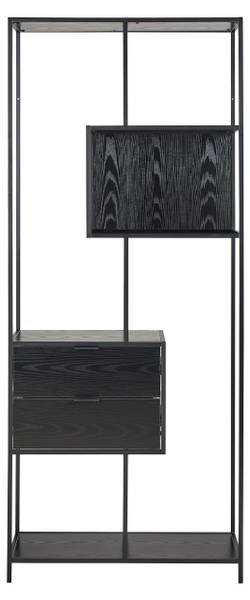 Regal Coogee mit 2 Schubladen Esche Schwarz Dekor / Schwarz