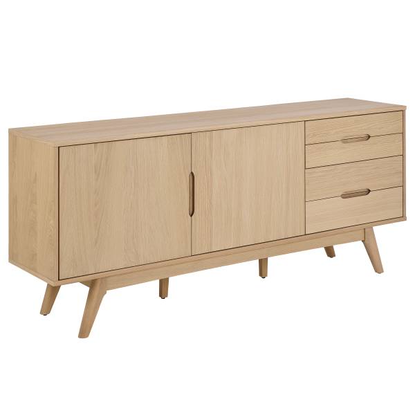 Madia di legno impiallacciato Meja rovere chiaro