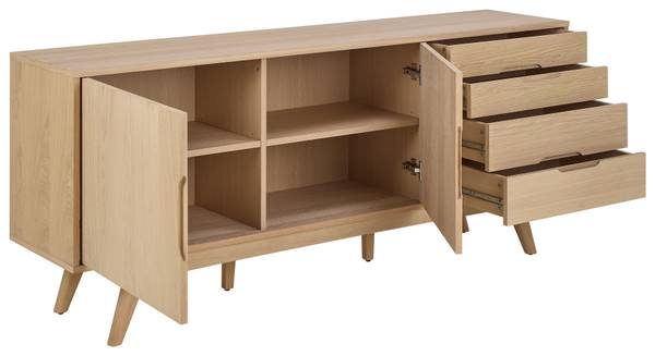 Madia di legno impiallacciato Meja rovere chiaro