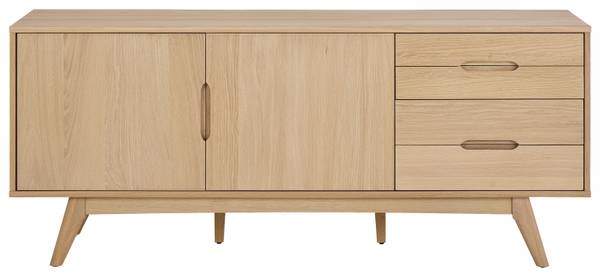 Madia di legno impiallacciato Meja rovere chiaro