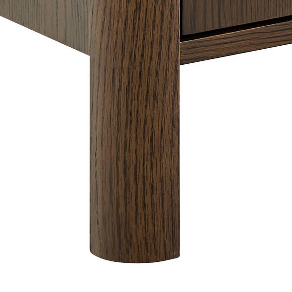 Madia Midani Ceramica / Impiallacciato in vero legno - Effetto marmo bianco / Rovere scuro